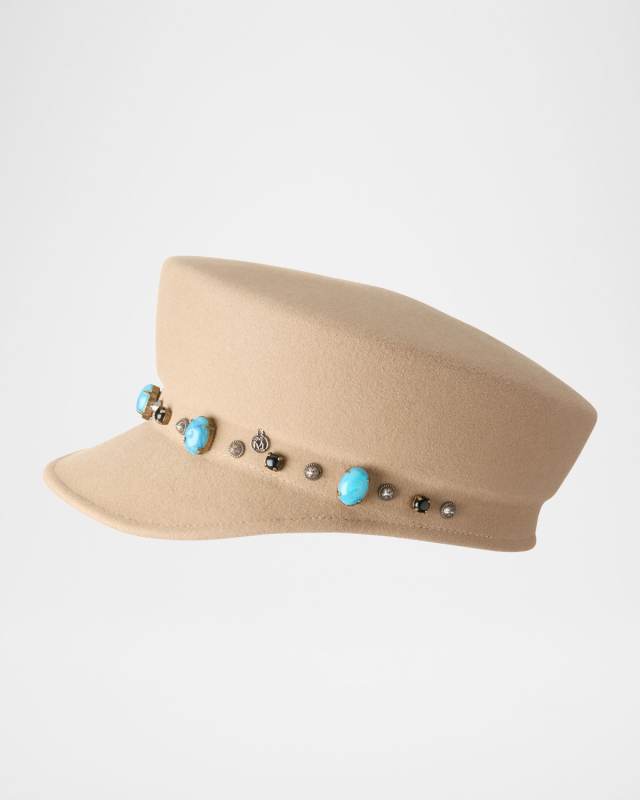 Abby Stone Studs Wool Felt Hat